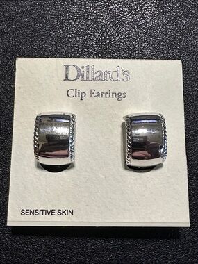 Dillards Sensitive Skin Silver Tone Clip On Earrings